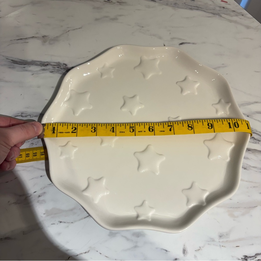 Princess House 3 Tier Christmas Tree Serving Tray white star embossed plates - Picture 13 of 15